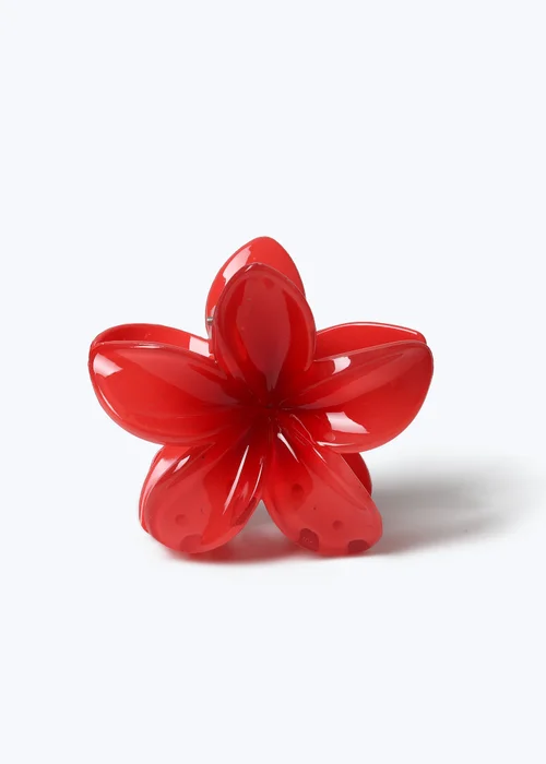 Muse Girls Red Flower Claw Clip - One Size Image 1
