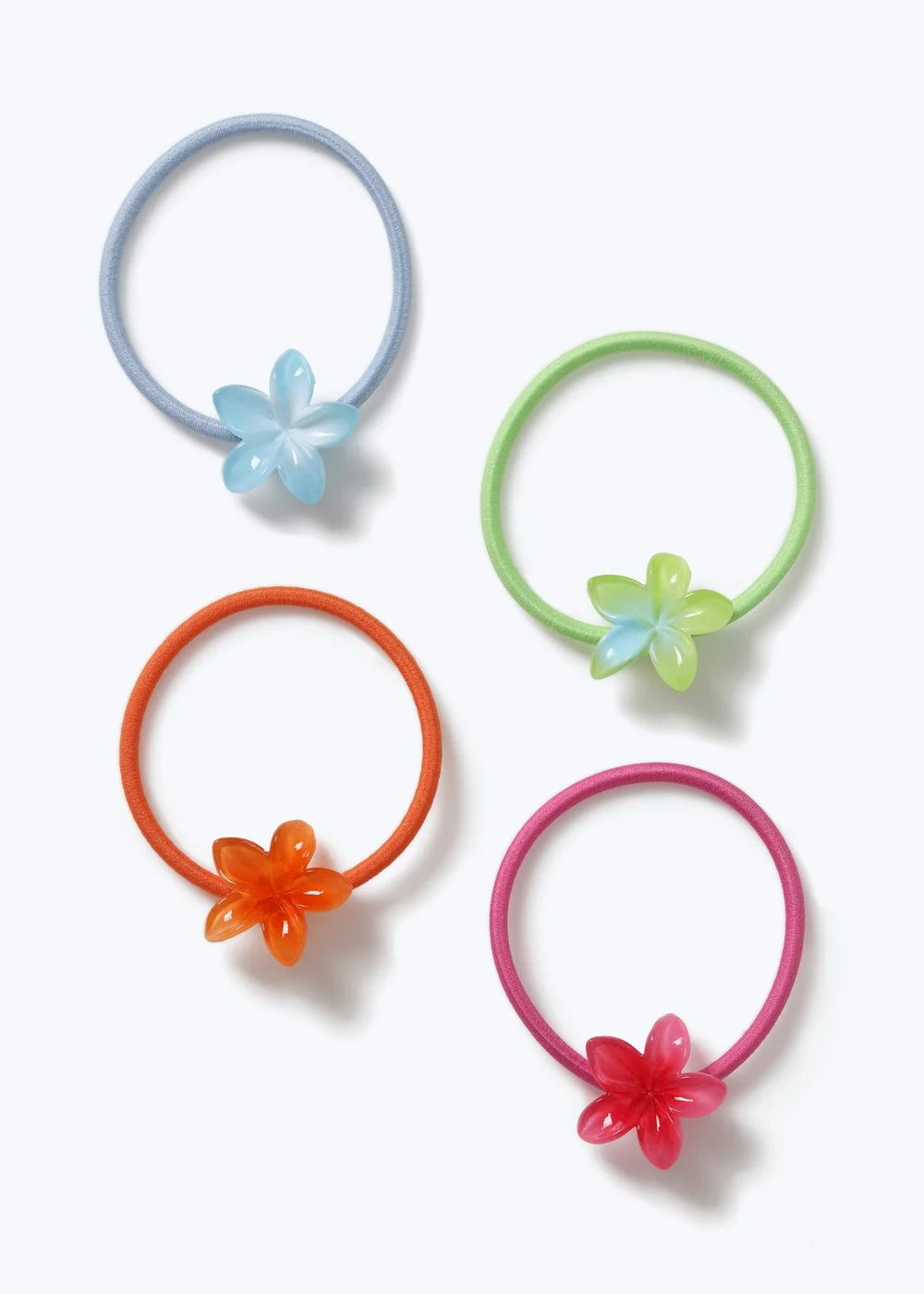 Muse 4 Pack Multi Colour Flower Hair Bobbles - One Size Image 1