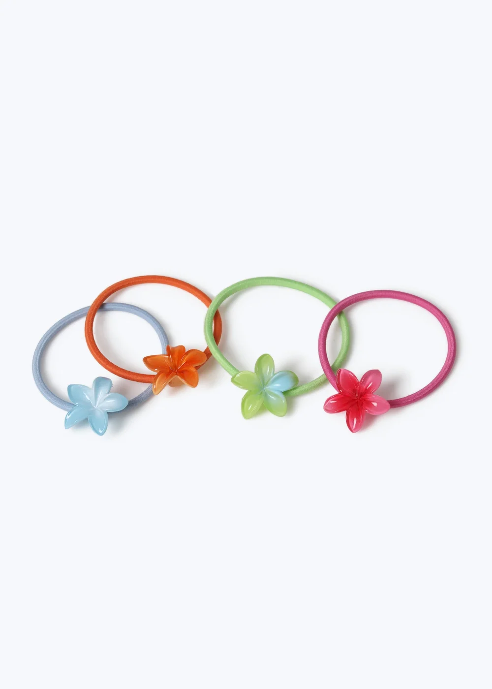 Muse 4 Pack Multi Colour Flower Hair Bobbles - One Size Image 2
