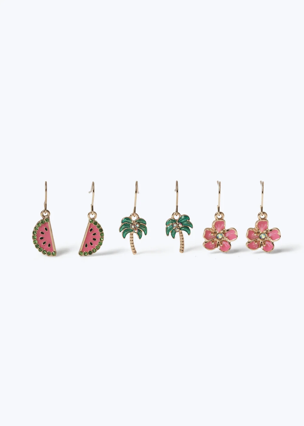 3 Pack Muse Multicoloured Summer Holiday Earrings - One Size Image 1