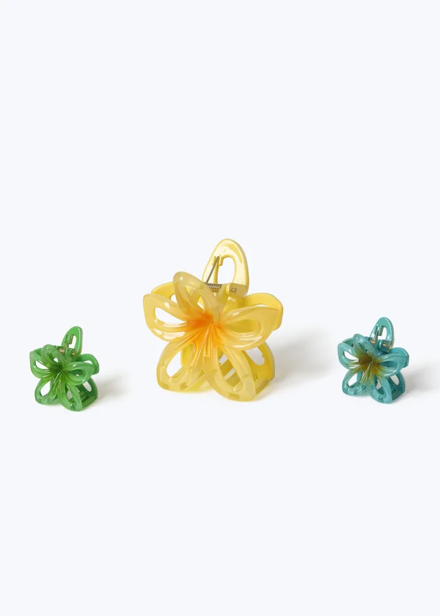 Flitzy Pastel Multicoloured Flower Hair Clips