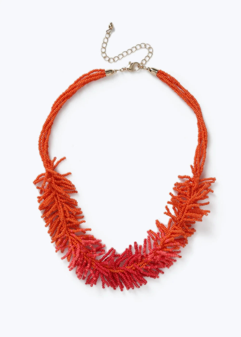 Muse Orange Ombre Beaded Necklace - One Size Image 1