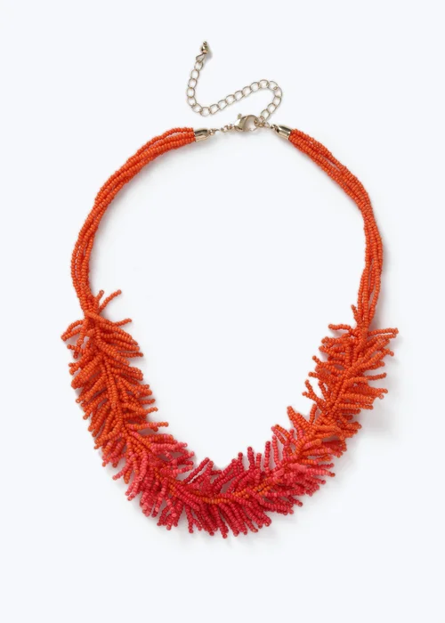 Muse Orange Ombre Beaded Necklace - One Size Image 1