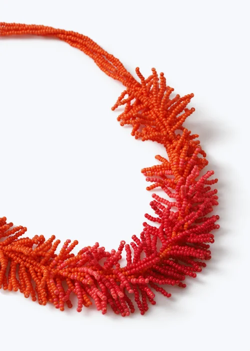 Muse Orange Ombre Beaded Necklace - One Size Image 2