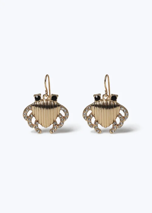 Muse Gold Crab Drop Earrings - One Size Image 1