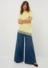 Yellow Satin Lace Hem T-Shirt - 8 Image 1