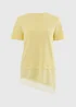 Yellow Satin Lace Hem T-Shirt - 8 Image 2
