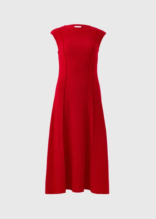 Red Textured Seam Jersey Maxi Dress - 28 Image 4