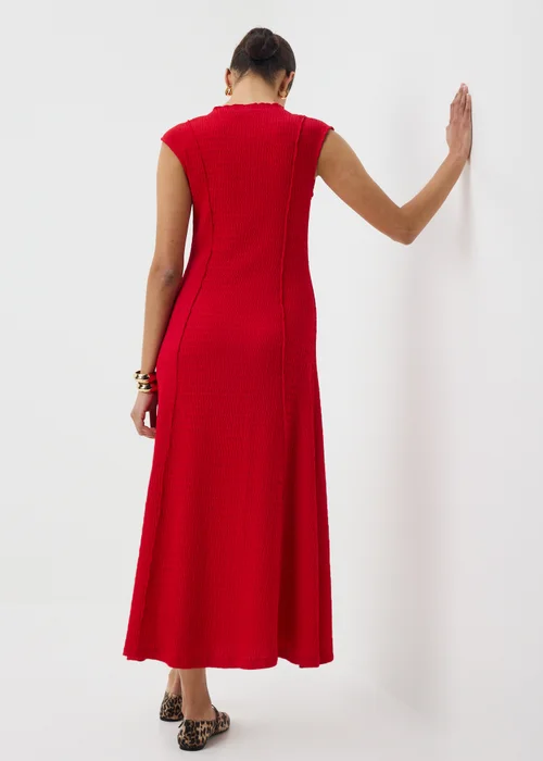 Red Textured Seam Jersey Maxi Dress - 28 Image 2
