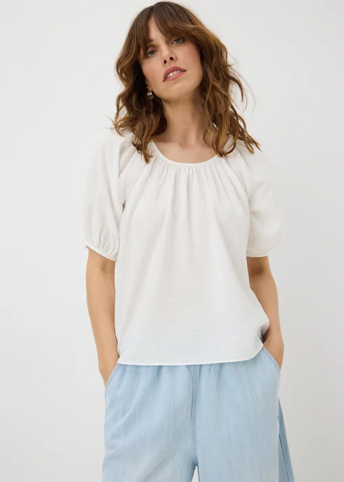 Cream Scoop Neck Popover Blouse - 18 Image 1