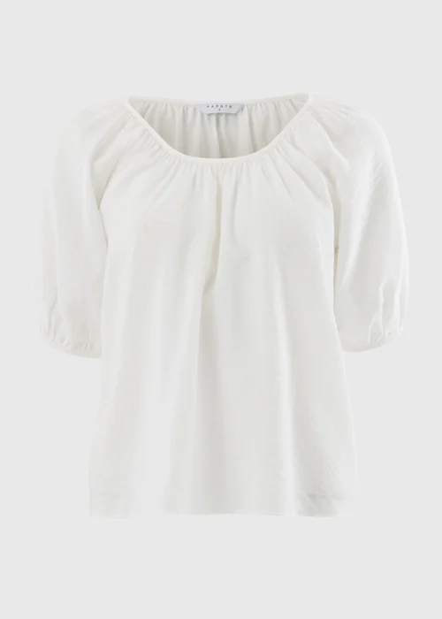Cream Scoop Neck Popover Blouse - 18 Image 4