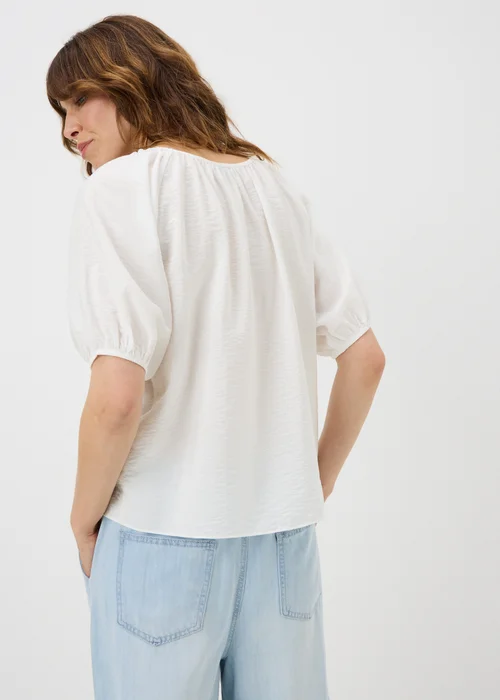 Cream Scoop Neck Popover Blouse - 18 Image 2