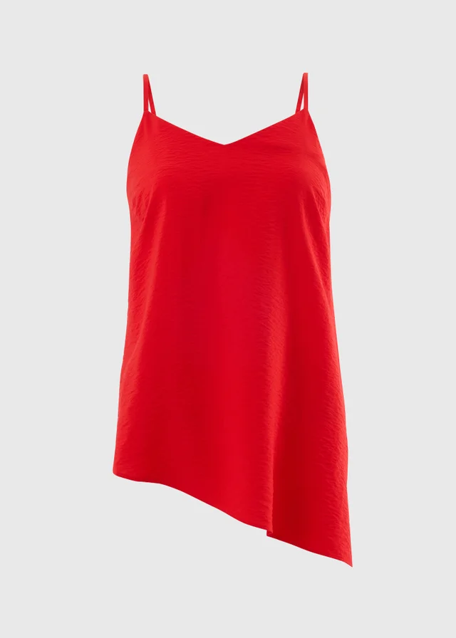 Red Asymmetric Cami Top
