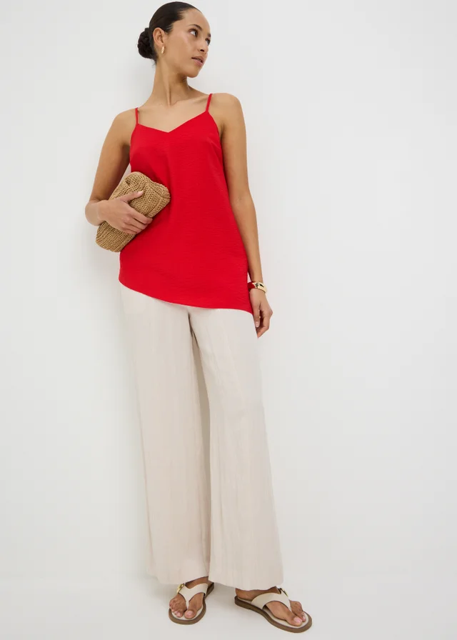 Red Asymmetric Cami Top