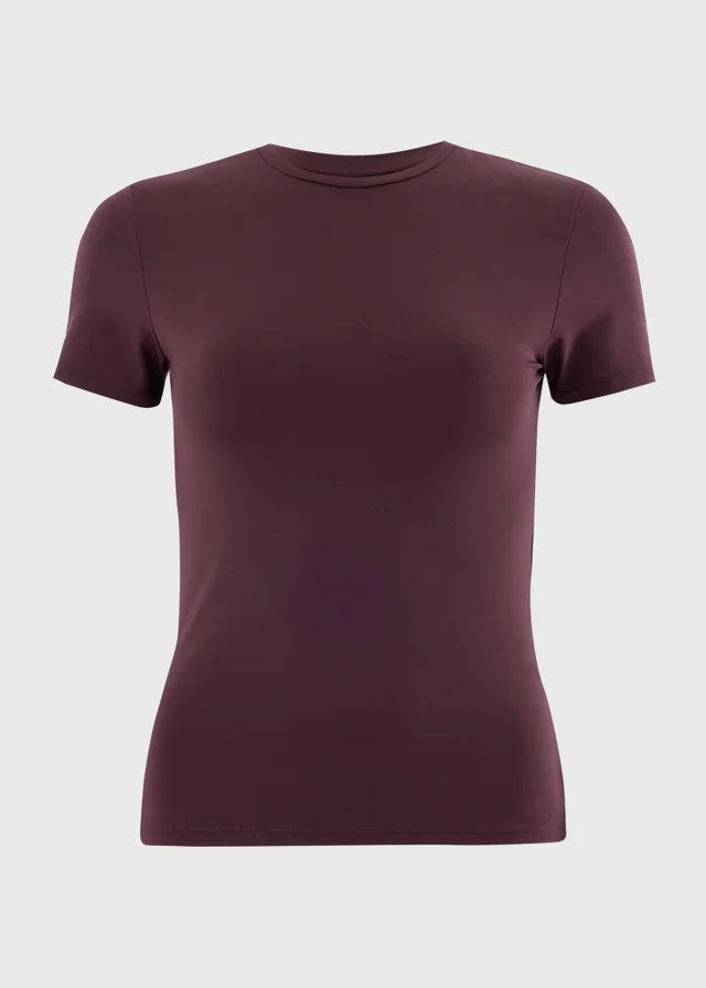 Souluxe Burgundy Fitted Sports T-Shirt