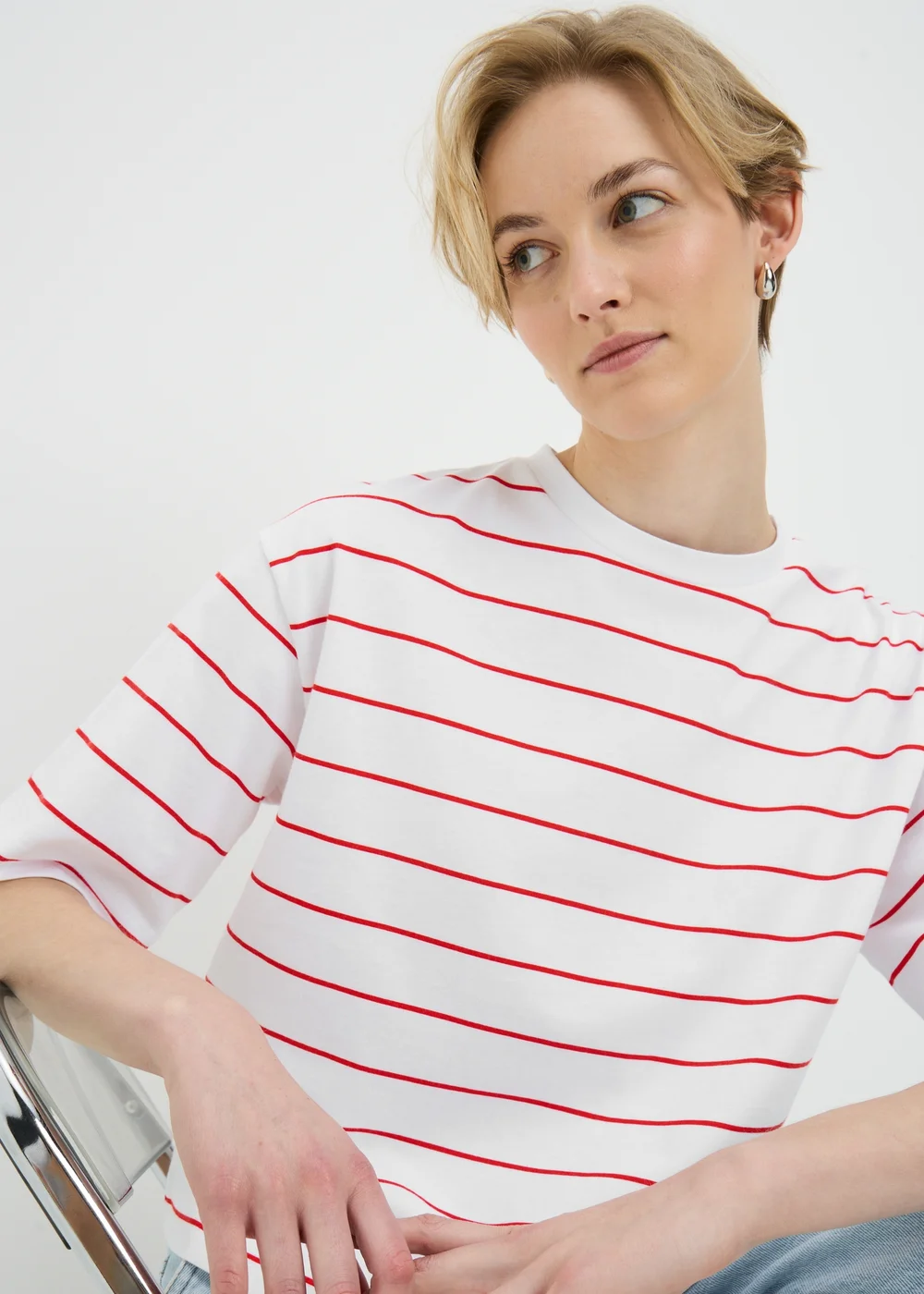Red Stripe Boxy Top - S Image 3
