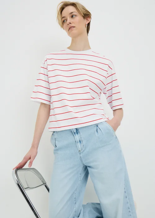 Red Stripe Boxy Top - S Image 1