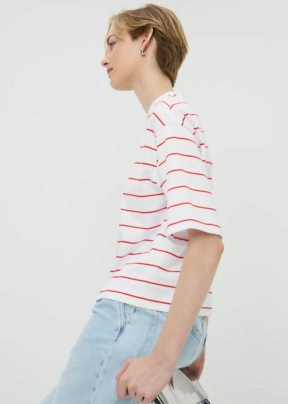 Red Stripe Boxy Top - S Image 2