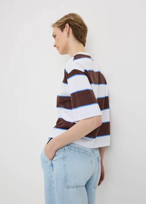 Chocolate Brown Striped Box Top - S Image 2