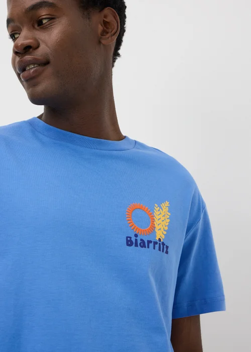 Blue Biarritz Back Graphic T-Shirt - S Image 3
