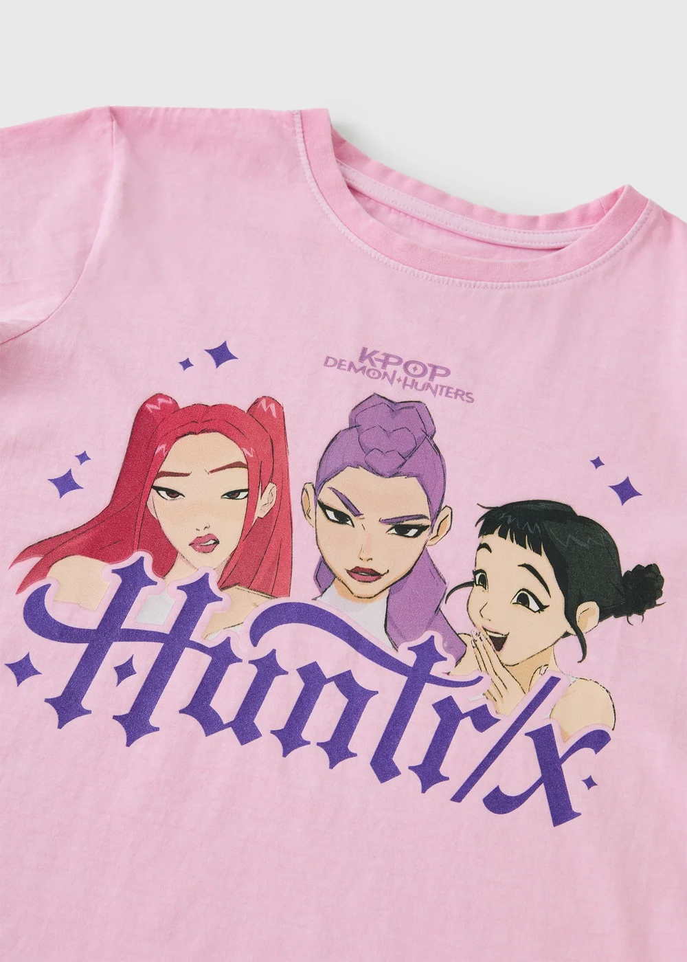 KPop Demon Hunters Girls Pink Huntrix Foil T-Shirt (5-13yrs) - 5-6 Yrs Image 2