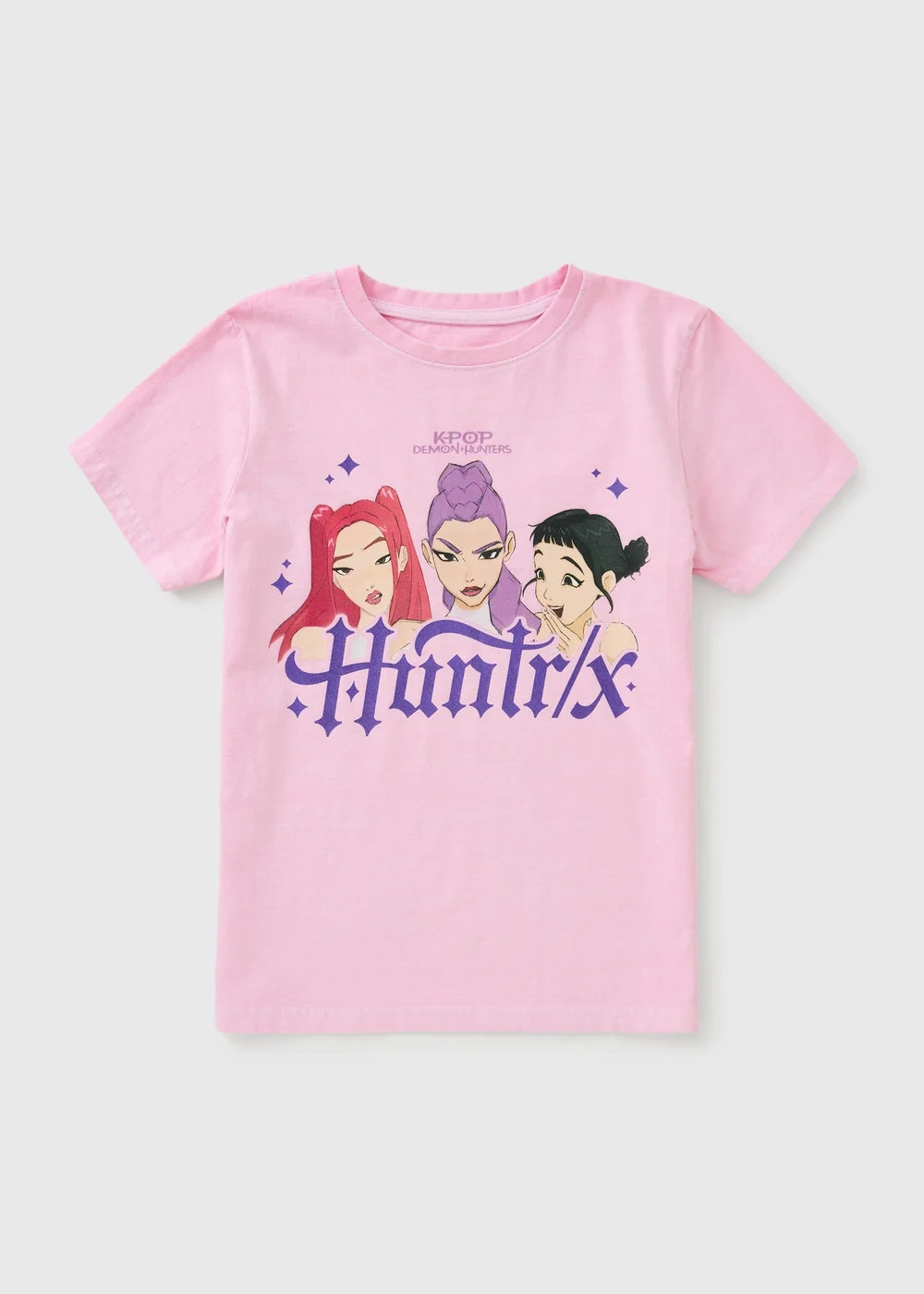 KPop Demon Hunters Girls Pink Huntrix Foil T-Shirt (5-13yrs) - 5-6 Yrs Image 1