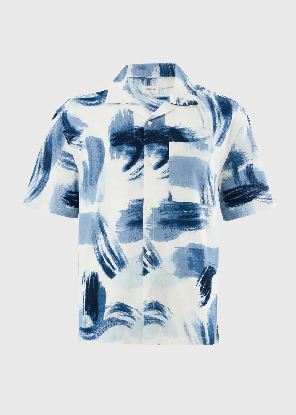 Blue Brush Stroke Short Sleeve Shirt - L Image 4