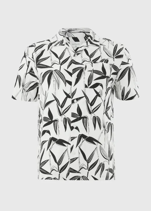 Ecru Foliage Printed Shirt - M Image 4