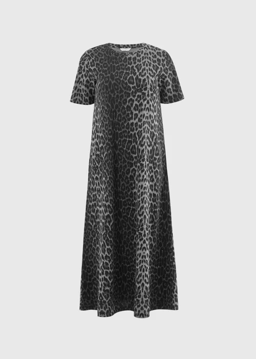 Grey Animal Print Midaxi T-Shirt Dress - 14 Image 4