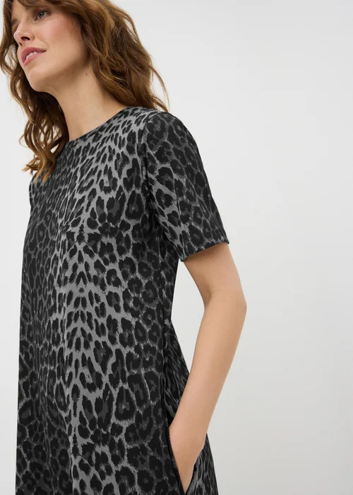 Grey Animal Print Midaxi T-Shirt Dress - 14 Image 3