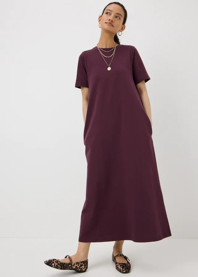 Wine Midaxi T-Shirt Dress