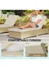 Outsunny Beige Rattan Sun Loungers Set of 2 with Side Table - One Size Image 5