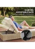 Outsunny Beige Rattan Sun Loungers Set of 2 with Side Table - One Size Image 4