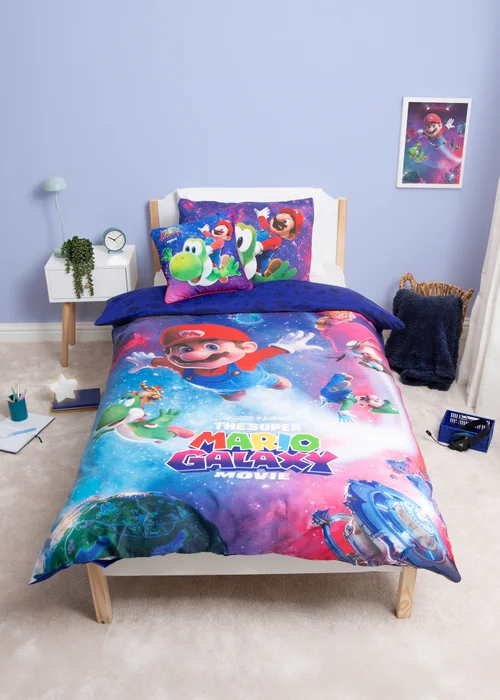 Nintendo Super Mario Movie 2 Super Multicolour Single Duvet Cover - Single Image 1