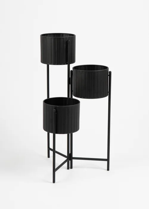 Scottish Everlastings Set of 3 Indoor/Outdoor Black Planters - One Size Image 1