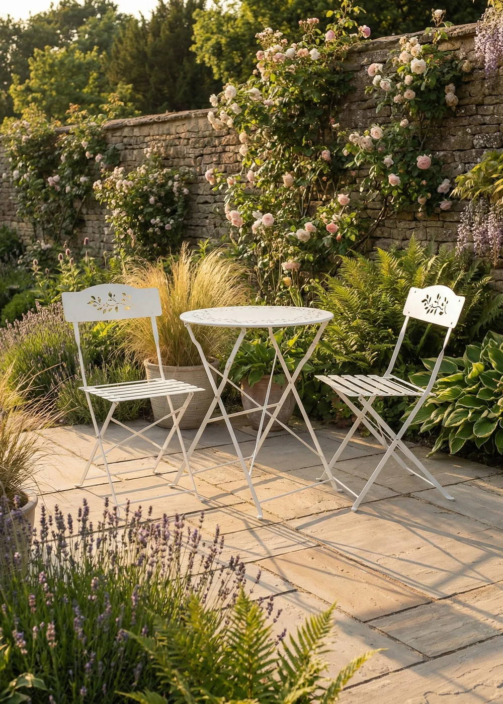 Scottish Everlastings White Metal Bistro Set - One Size Image 3