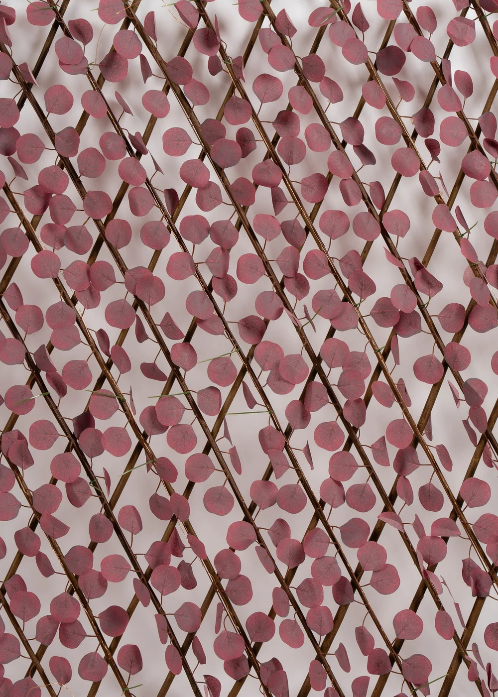 Scottish Everlastings Plum Eucalyptus Expanding Trellis with LED Lights (170x90cm) - One Size Image 2