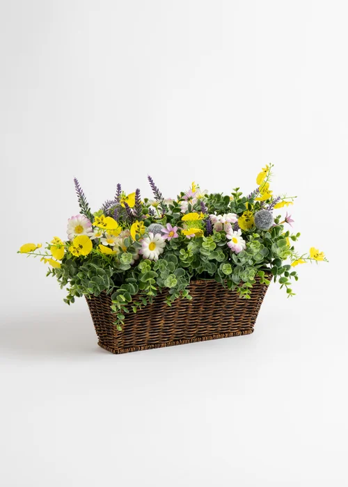 Scottish Everlastings Yellow Mixed Floral Outdoor Planter (50cm) - One Size Image 1