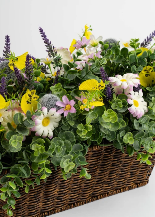 Scottish Everlastings Yellow Mixed Floral Outdoor Planter (50cm) - One Size Image 2