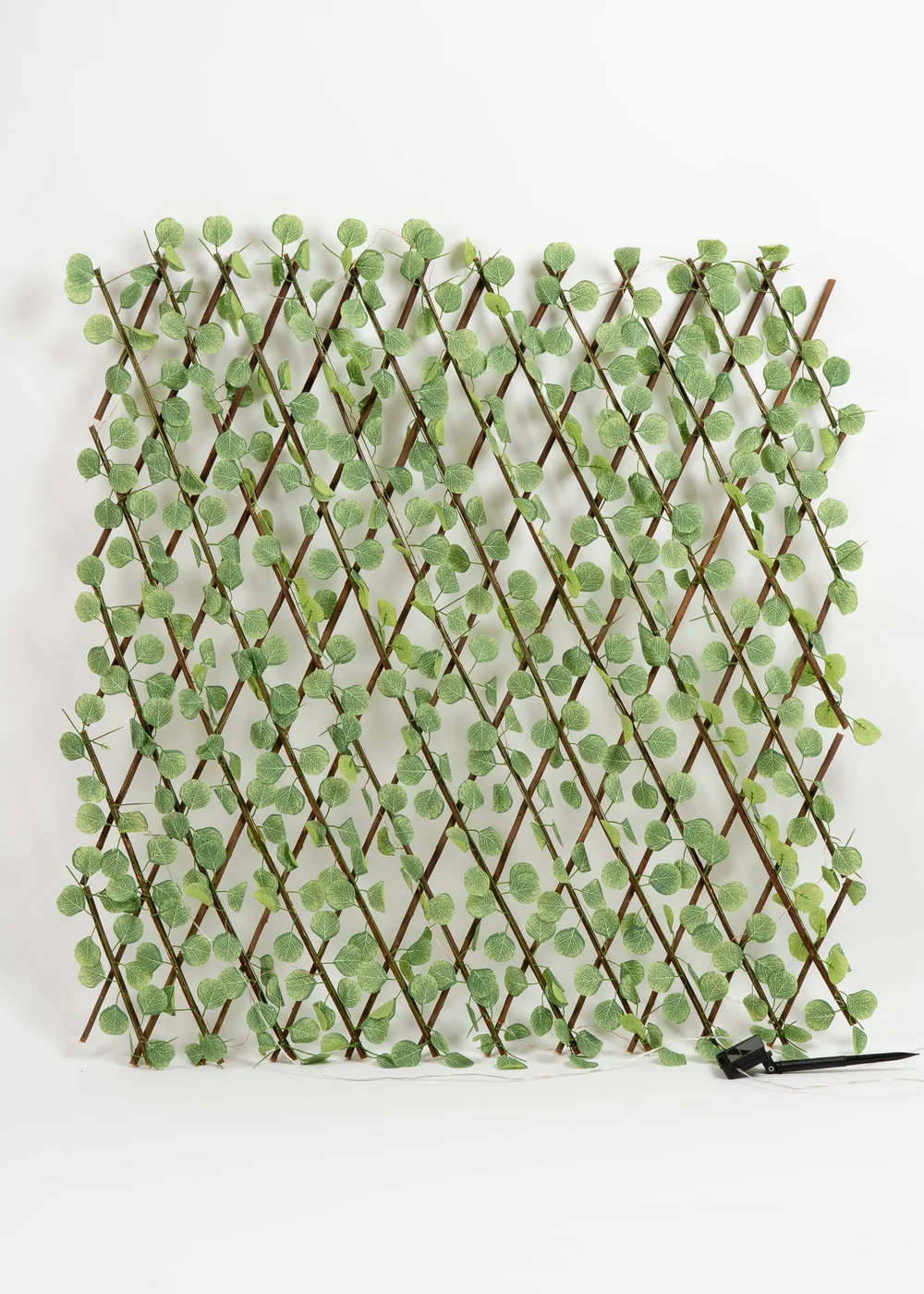 Scottish Everlastings Light Green Eucalyptus Expanding Trellis with LED Lights - One Size Image 1