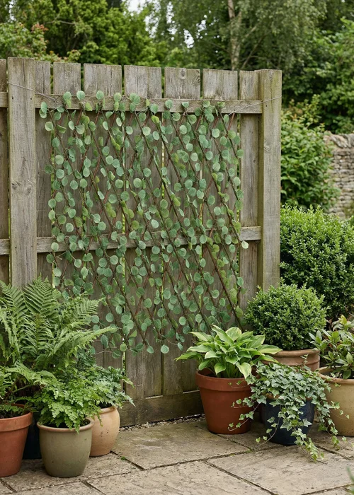 Scottish Everlastings Light Green Eucalyptus Expanding Trellis with LED Lights - One Size Image 3