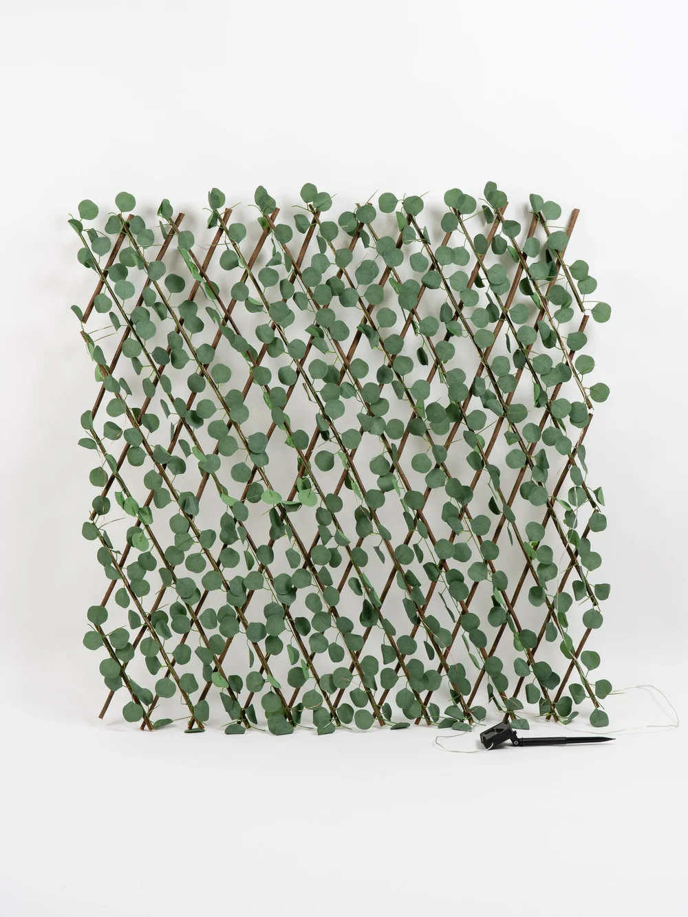 Scottish Everlastings Green Eucalyptus Expanding Trellis with LED Lights (170x90cm) - One Size Image 3