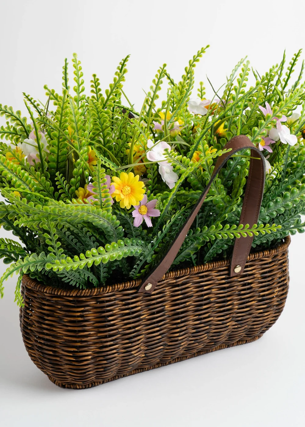 Scottish Everlastings Green Mixed Wildflower Outdoor Basket with Handles (55cm) - One Size Image 2