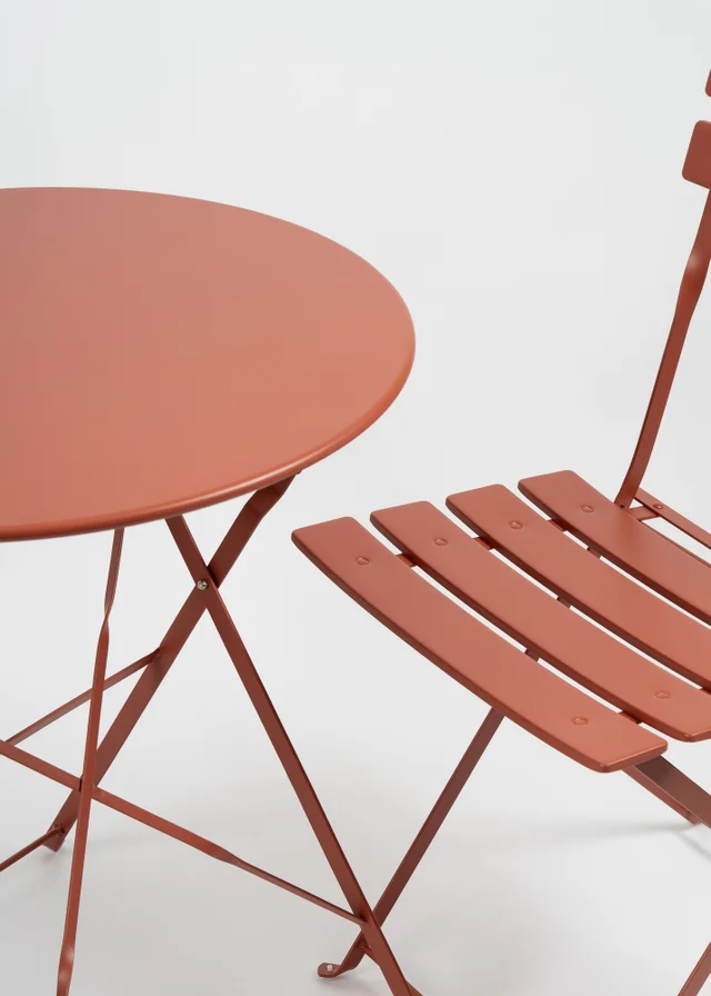 Scottish Everlastings Burnt Orange Metal Bistro Set