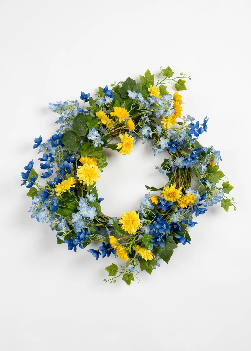 Scottish Everlastings Blue & Yellow Floral Wreath (50cm) - One Size Image 1