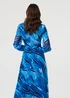 Izabel London Blue Abstract Semi Sheer Layered Maxi Dress - 14 Image 3