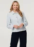 Izabel London Blue Textured Button Detail Fitted Jacket - 14 Image 1