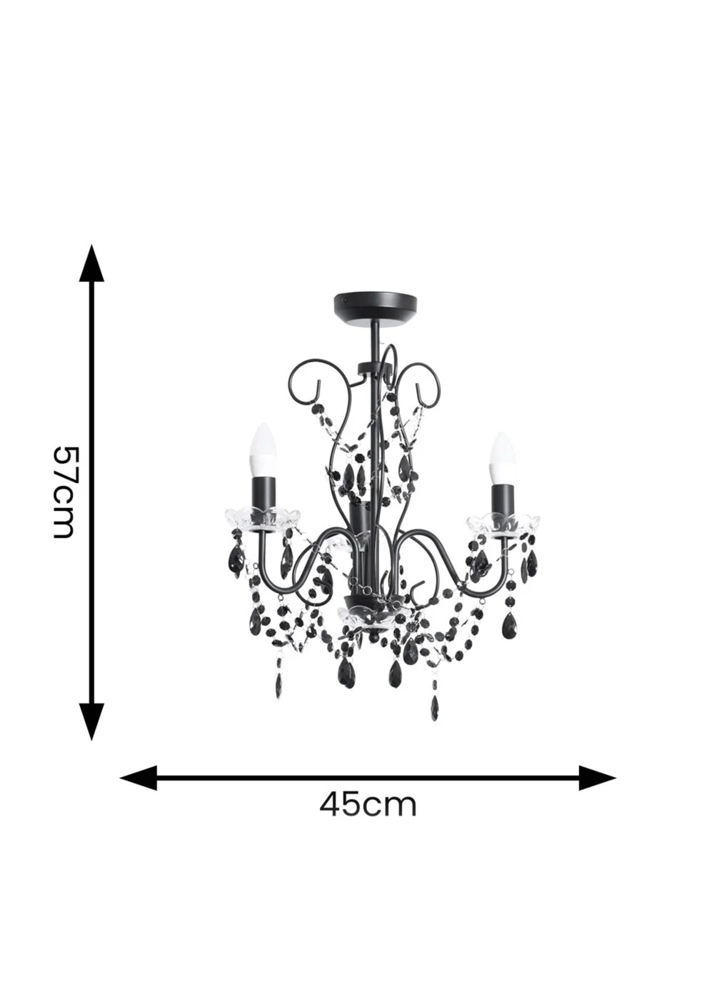 ValueLights Viscount Black Pendant Light (57cm x 45cm x 45cm) - One Size Image 5