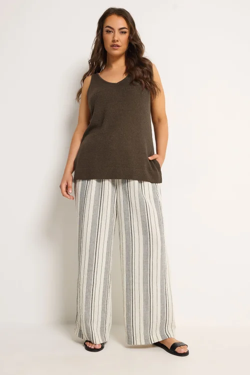 Yours Curve Chocolate Brown Knitted Vest Top - 26-28 Image 2