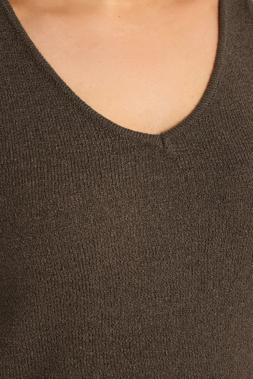 Yours Curve Chocolate Brown Knitted Vest Top - 26-28 Image 4